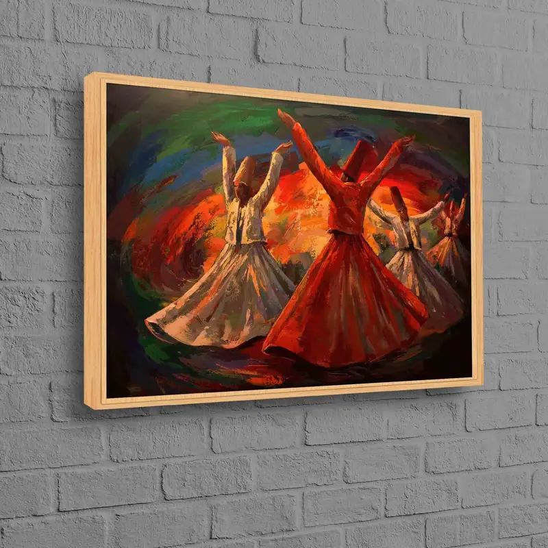 Impresión abstracta al óleo derviche giratorio - Arte de lienzo elegante