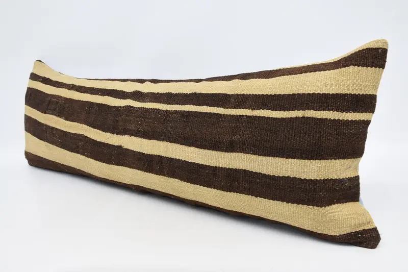 Cotton Pillow Cover, 16x48 Beige Pillow Case, Gift Pillow, Kilim Pillow Cover, Knitted Cushion Cover, Kilim Pillow, Pillow Sham, Aztec Pillow Cover - 4