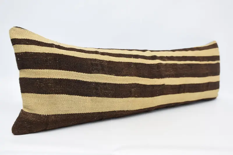 Cotton Pillow Cover, 16x48 Beige Pillow Case, Gift Pillow, Kilim Pillow Cover, Knitted Cushion Cover, Kilim Pillow, Pillow Sham, Aztec Pillow Cover - 3