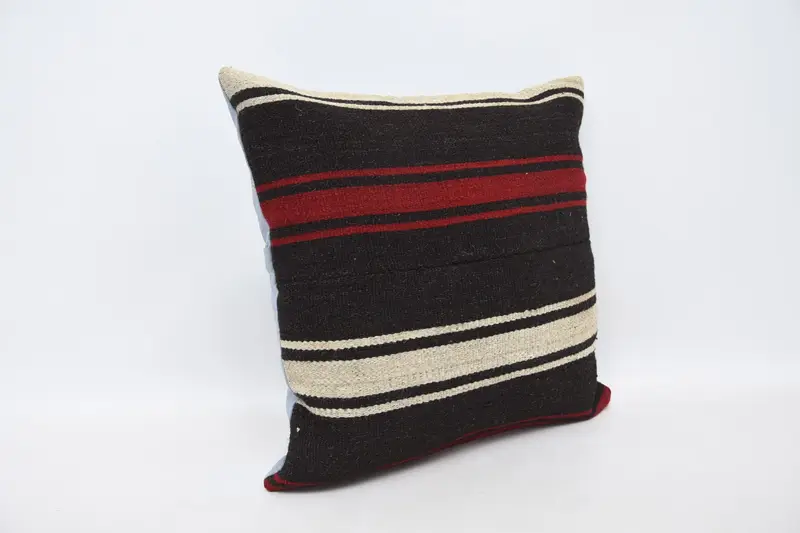Cushion, Vintage Kilim Throw Pillow, Boho Pillow, Southwestern Pillow, Living Room Throw Pillow Cover, Home Decor Pillow, 20x20 Brown Pillow - 3