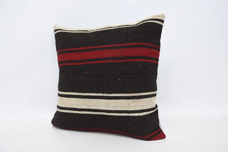 Cushion, Vintage Kilim Throw Pillow, Boho Pillow, Southwestern Pillow, Living Room Throw Pillow Cover, Home Decor Pillow, 20x20 Brown Pillow - 4