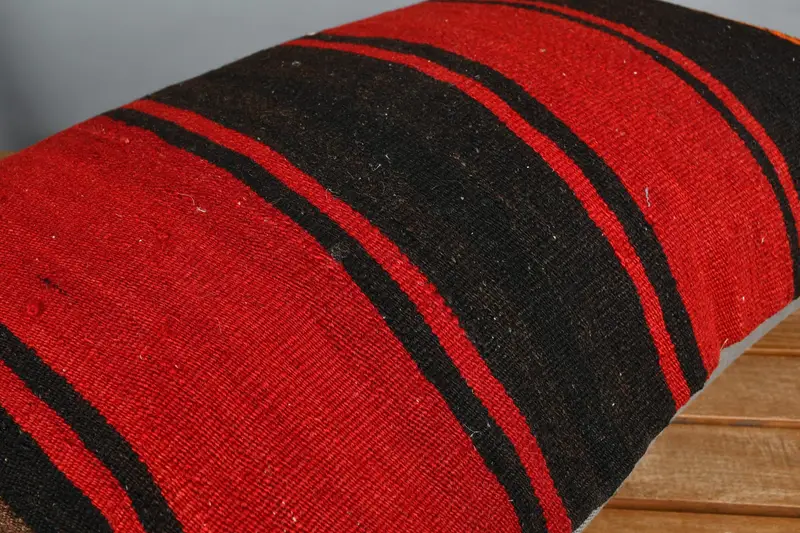 Antique Pillows, Pillow Case, 16x24 Red Cushion Cover, Colorful Pillow, Kilim Pillow, Vintage Pillow, Vintage Kilim Throw Pillow - 3