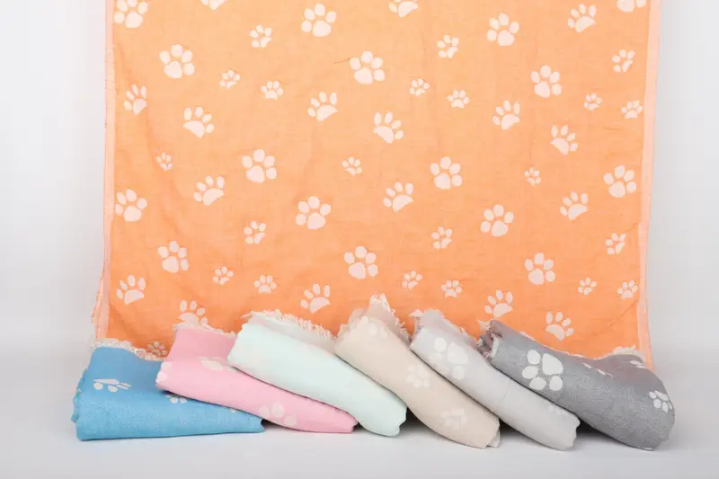 Oversized Beach Towel, Beach Towel Bulk, Absorbent Turkish towel, Wedding Gift Ideas, Bachelorette Gifts, Thin towel, 70x36 Cotton Paw Design Towel - 8