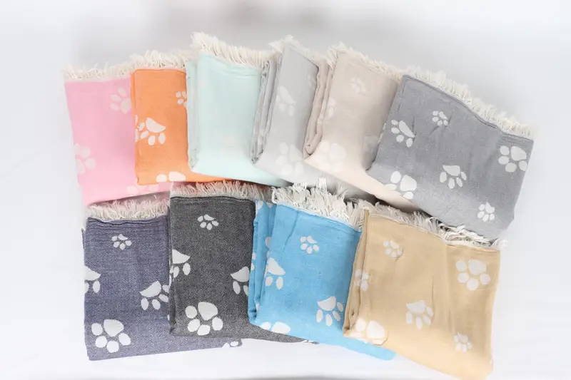 Oversized Beach Towel, Beach Towel Bulk, Absorbent Turkish towel, Wedding Gift Ideas, Bachelorette Gifts, Thin towel, 70x36 Cotton Paw Design Towel - 3