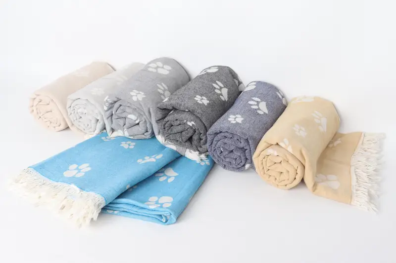 Oversized Beach Towel, Beach Towel Bulk, Absorbent Turkish towel, Wedding Gift Ideas, Bachelorette Gifts, Thin towel, 70x36 Cotton Paw Design Towel - 4