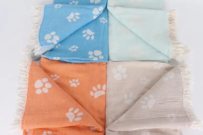 Oversized Beach Towel, Beach Towel Bulk, Absorbent Turkish towel, Wedding Gift Ideas, Bachelorette Gifts, Thin towel, 70x36 Cotton Paw Design Towel - 5