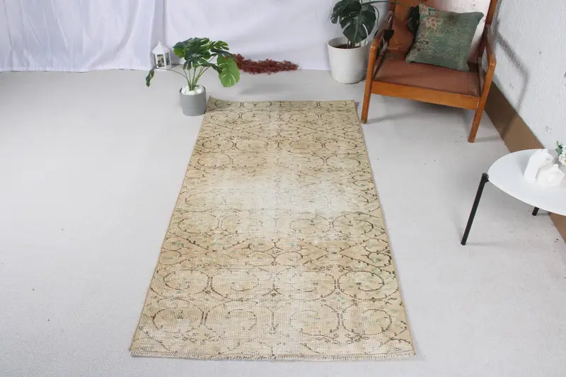 Türk Halısı, Accent 3.1x6.2 ft Vintage Halı, Kahverengi Fas Yün Halısı - 1
