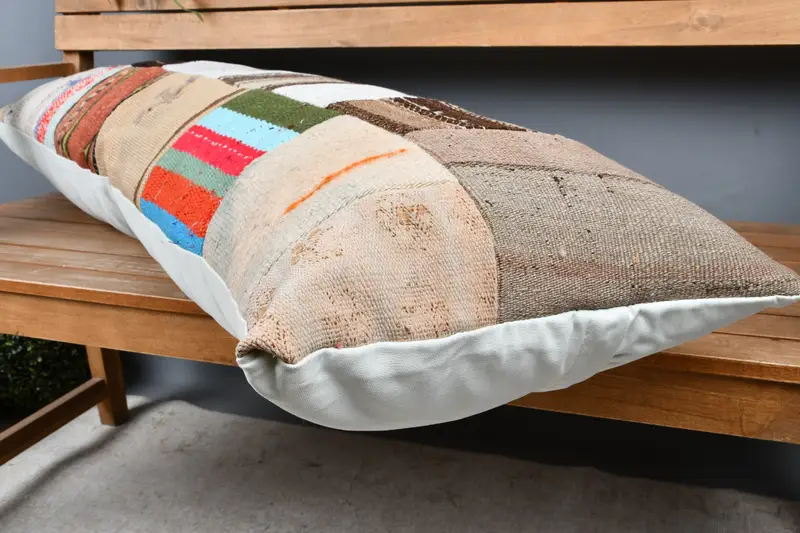 Home Decor Pillow, Pillow Cover, Ethnical Kilim Rug Pillow, Yoga Pillow Cover, Kilim Cushion Sham, 16x48 Brown Cushion Cover - 5