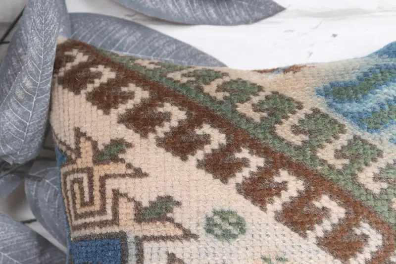 Aesthetic Cushion Case, Pillow for Couch, Cushion Case, 12x12 Beige Pillow Case, Vintage Pillow, Kilim Cushion Sham, Comfy Throw Pillow Sham - 2