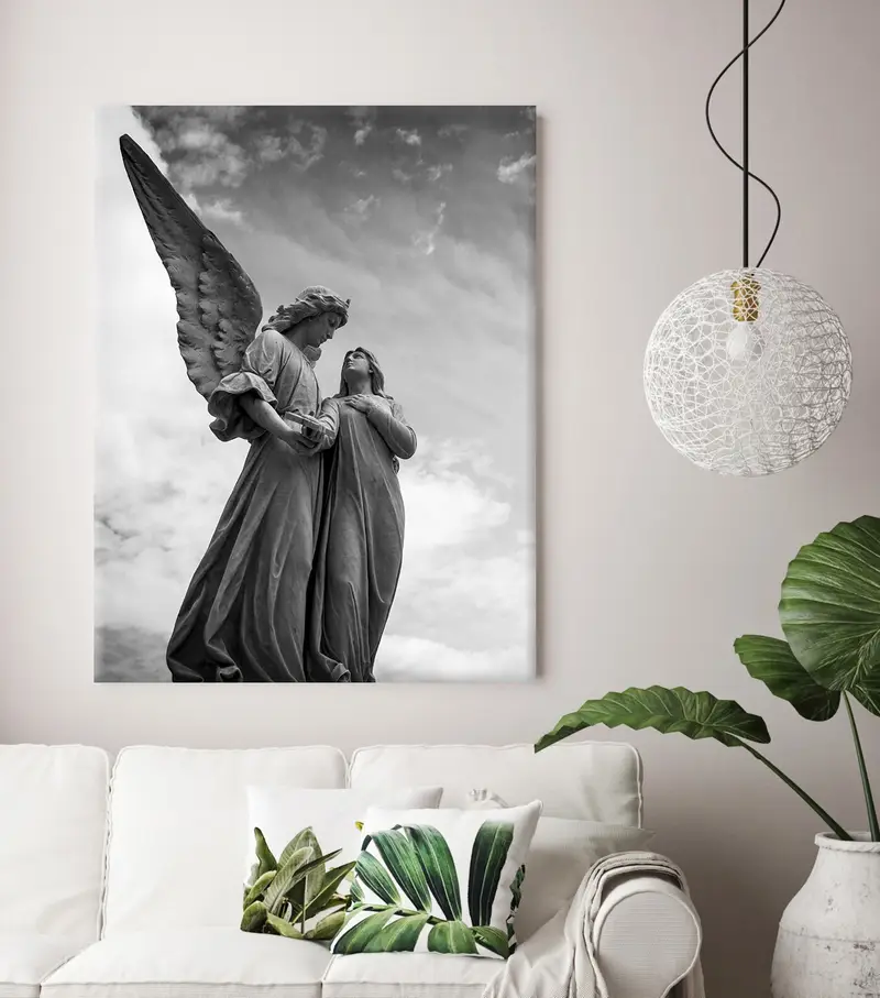 Wall Art Canvas, Canvas Print, Canvas Decor, Wall Hanging Decor, Angel Printed Canvas, Home Decor Wall Art,Canvas Painting, Framed Painting, - 1