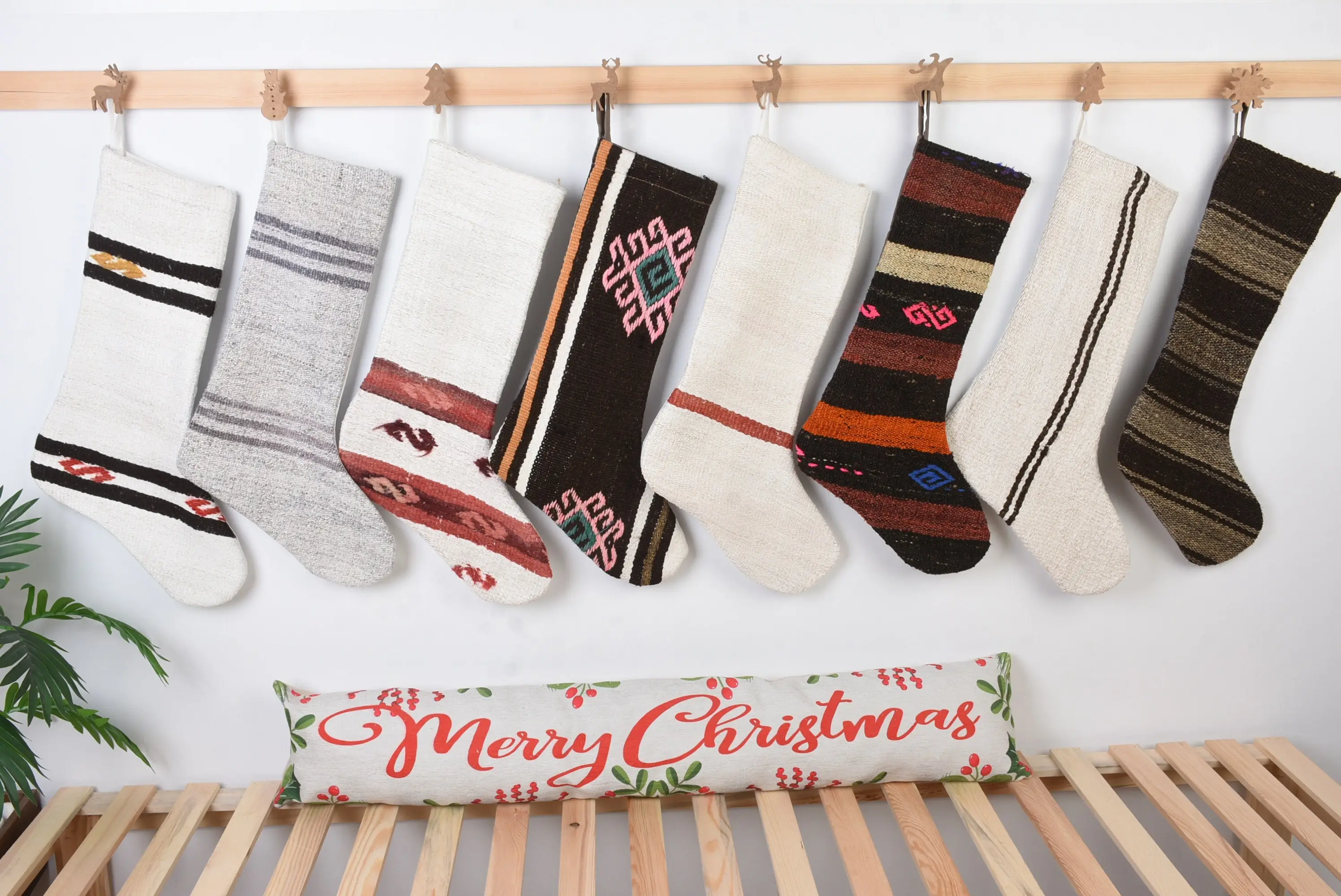 Patrón personalizado de adornos navideños, calcetín navideño personalizado de 8 pulgadas - 1
