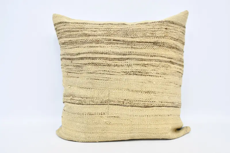 32x32 Beige Pillow Sham, Ethnical Kilim Rug Pillow, Pillow for Sofa, Car Cushion Cover, Kilim Rug Cushion, Cushion, Kilim Pillow - 1