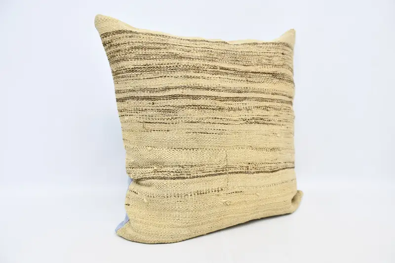 32x32 Beige Pillow Sham, Ethnical Kilim Rug Pillow, Pillow for Sofa, Car Cushion Cover, Kilim Rug Cushion, Cushion, Kilim Pillow - 3