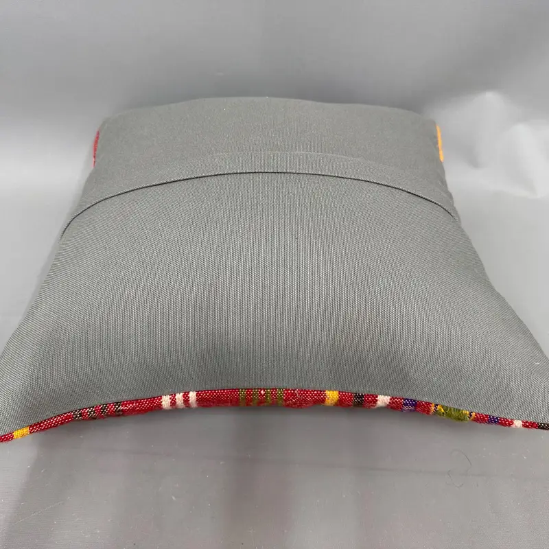 Pillow Cover, 18x18 Red Pillow Case, Throw Kilim Pillow, Bohemian Cushion Pillow Case, Vintage Kilim Pillow, Turkish Pillow - 7