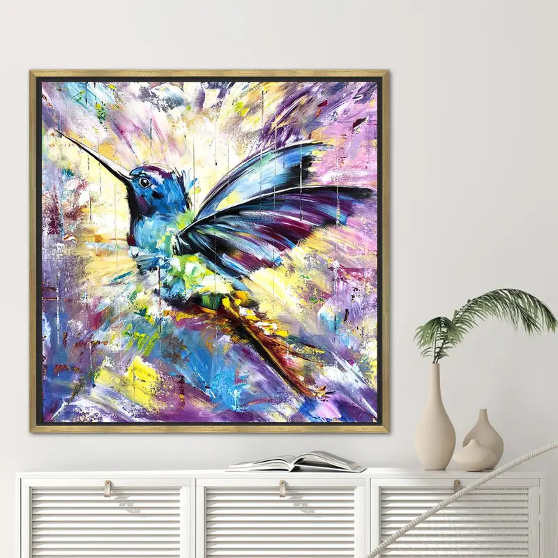鮮やかな抽象鳥キャンバス: あなたのスペースのためのモダンアート
