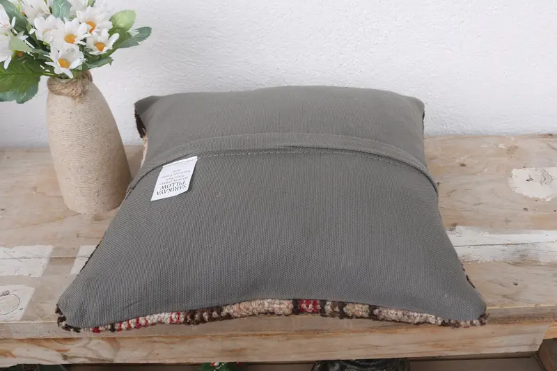 12x12 White Cushion Cover, Gift Pillow, Vintage Kilim Pillow, Pattern Throw Pillow Cover, Wool Kilim Pillow Cushion, Pillow, Throw Kilim Pillow - 7