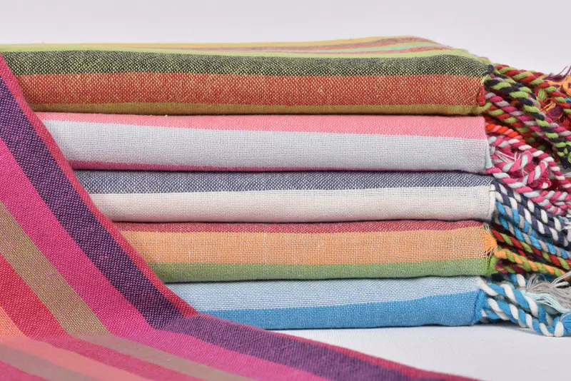 Personalized Organic Cotton Beach Towel, Pink Stripes, 70x36 Inches