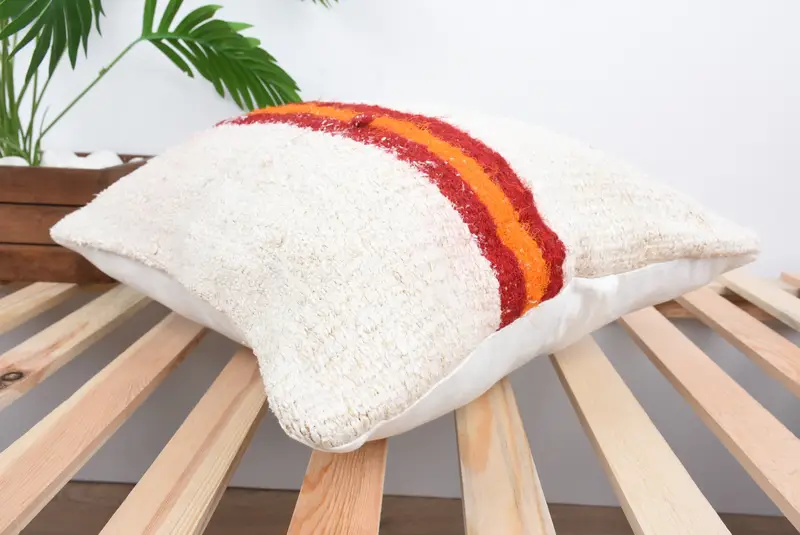 18x18 White Pillow Sham, Pillow Sham, Yoga Cushion Cover, Vintage Pillow, Vintage Kilim Throw Pillow, Interior Designer Pillow - 6