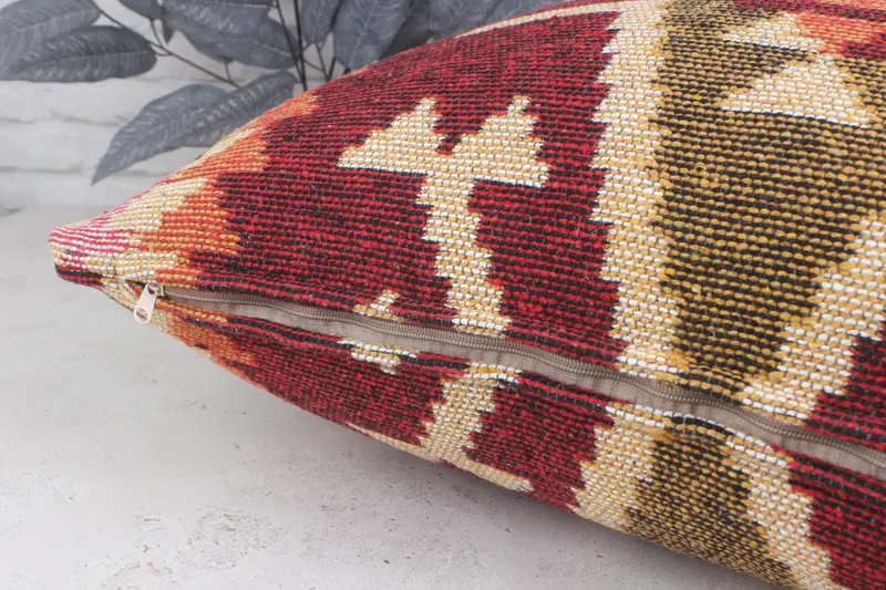 Bolster Throw Cushion Cover, Pillow, Vintage Pillow, 28x28 Beige Cushion Cover, Ethnical Kilim Rug Pillow, Pet Cushion Case, Home Decor Pillow - 6