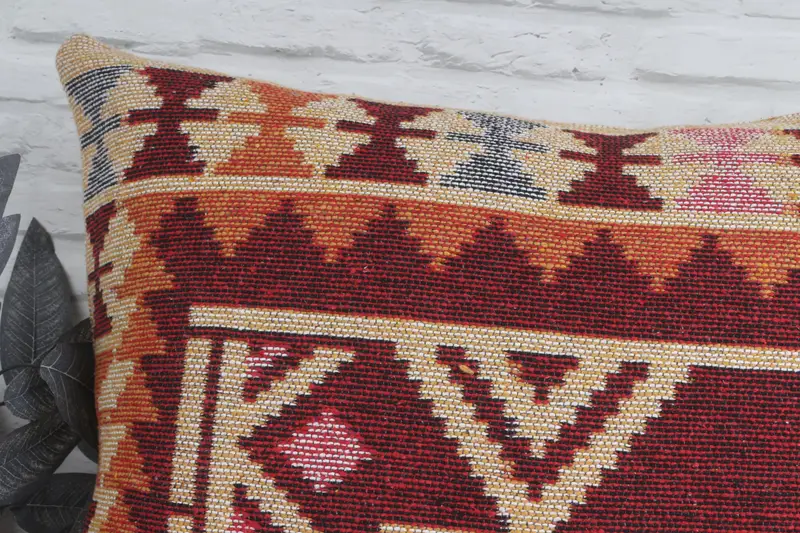 Bolster Throw Cushion Cover, Pillow, Vintage Pillow, 28x28 Beige Cushion Cover, Ethnical Kilim Rug Pillow, Pet Cushion Case, Home Decor Pillow - 2