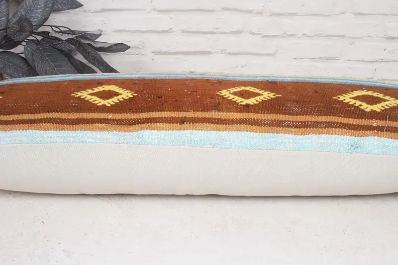 Turkish Kilim Pillow, Turkish Pillow, Pillow Case, Gift Pillow, 12x36 Purple Pillow Case, Outdoor Patio Pillow, Cozy Throw Cushion Cover - 5