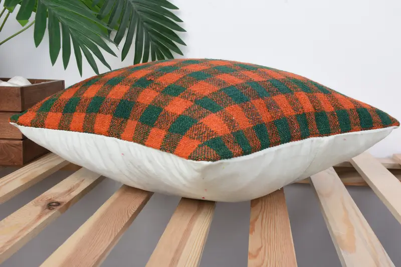 Handmade Kilim Cushion, 16x16 Red Pillow, Kilim Pillow Cover, Boho Pillow Sham Cover, Indoor Cushion Case, Cushion, Decorative Pillow - 6