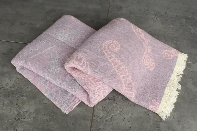 Bachelorette Large Towel, Bridal Shower Gift, 88x60 Cotton Sea Creatures and Mermaid Design Towel, Custom Blanket, Woven Blanket, Grandma Gift - 7