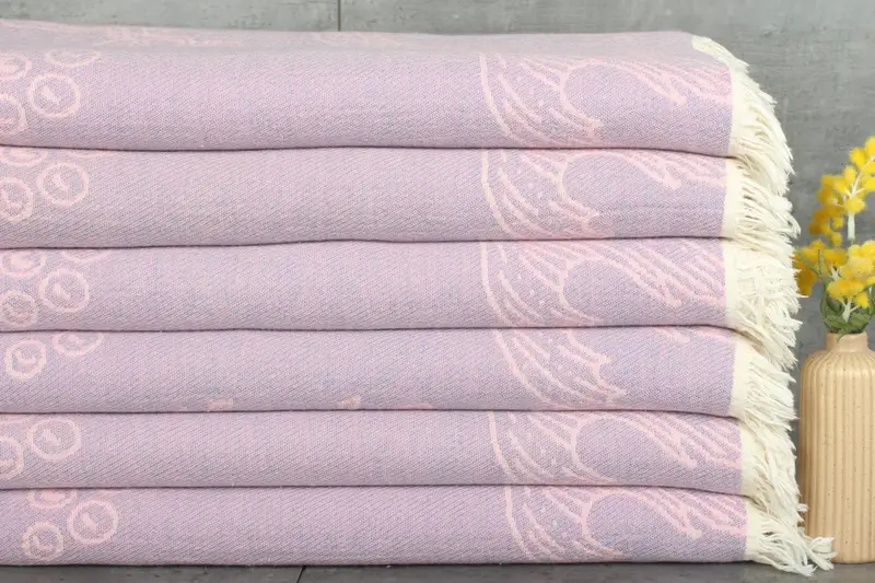 Bachelorette Large Towel, Bridal Shower Gift, 88x60 Cotton Sea Creatures and Mermaid Design Towel, Custom Blanket, Woven Blanket, Grandma Gift - 2