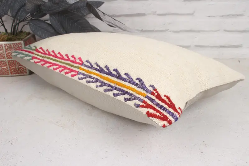 Boho Pillow, One Of A Kind Pillow, Retro Throw Pillow Case, Pillow, Couch Cushion Case, Turkish Pillow, 12x20 White Pillow Sham, Antique Pillows - 6