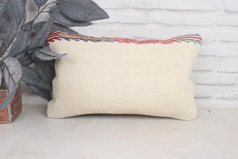 Boho Pillow, One Of A Kind Pillow, Retro Throw Pillow Case, Pillow, Couch Cushion Case, Turkish Pillow, 12x20 White Pillow Sham, Antique Pillows - 1