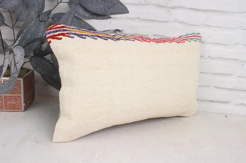 Boho Pillow, One Of A Kind Pillow, Retro Throw Pillow Case, Pillow, Couch Cushion Case, Turkish Pillow, 12x20 White Pillow Sham, Antique Pillows - 3
