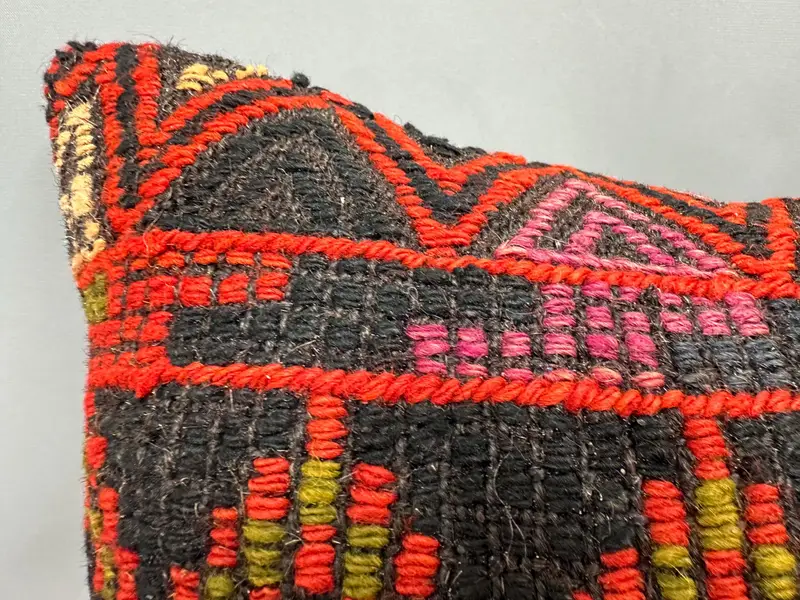 Cushion Case, Boho Pillow, Ottoman Pillow, Ethnical Kilim Rug Pillow, Antique Pillows, Square Throw Cushion Case, 20x20 Green Pillow Case - 5