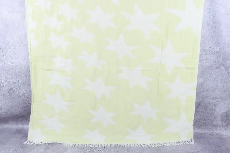 Personalized Pistachio Green Peshtemal Star Towel, 37x69 Inches