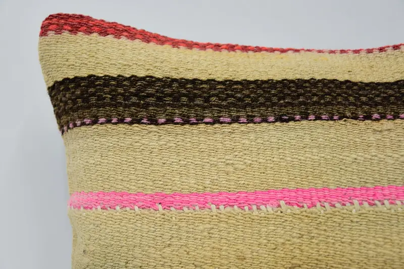 Boho Pillow Sham Cover, Pillow Case, Bench Pillow Case, Turkish Pillow, Floor Pillow, 12x12 Beige Pillow Case, Vintage Pillow, Throw Kilim Pillow - 2