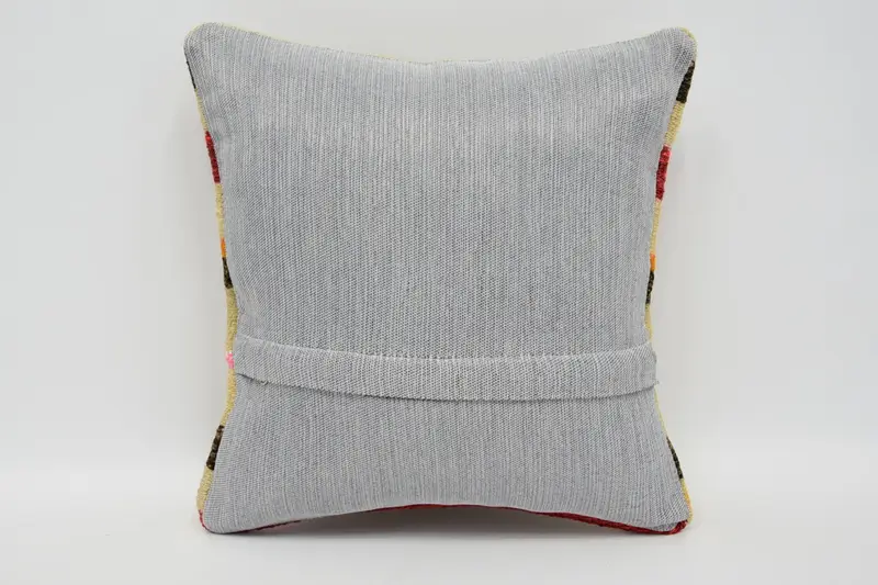 Boho Pillow Sham Cover, Pillow Case, Bench Pillow Case, Turkish Pillow, Floor Pillow, 12x12 Beige Pillow Case, Vintage Pillow, Throw Kilim Pillow - 6