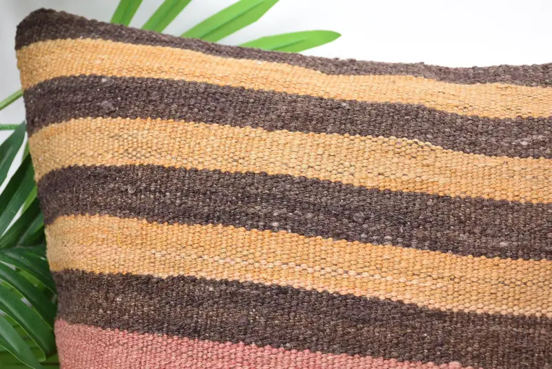 18x18 Brown Pillow Case, Outdoor Cushion, Antique Pillows, Accent Cushion Case, Pillow Case, Kilim Pillow Cover, Pillow for Couch - 2