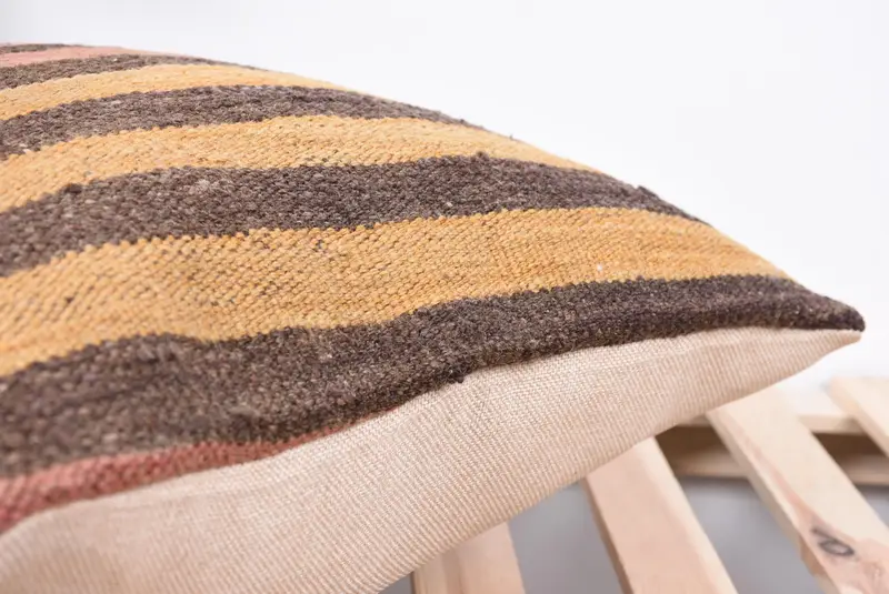 18x18 Brown Pillow Case, Outdoor Cushion, Antique Pillows, Accent Cushion Case, Pillow Case, Kilim Pillow Cover, Pillow for Couch - 7