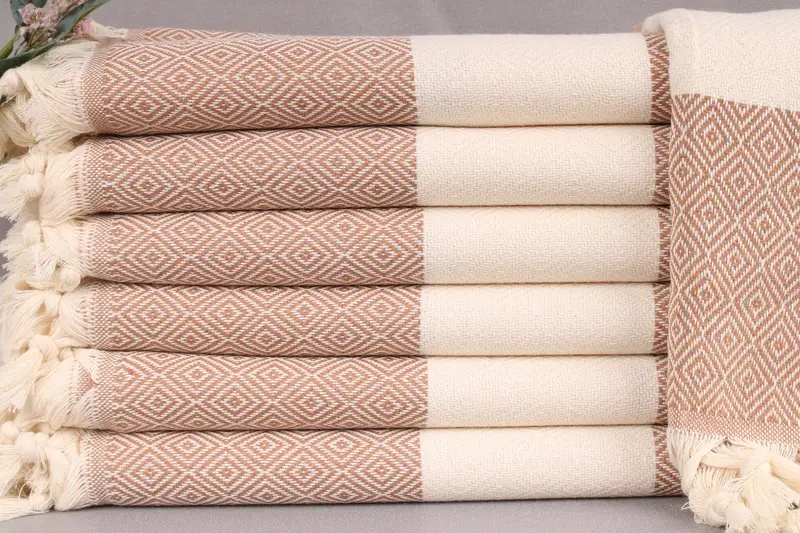 Personalized Beach Towel Medium Brown Diamond, 40x71 Inches