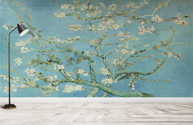 Bright Wall Paper, , The Blossoming Almond Tree Wall Paper, Wall Paper Peel and Stick, Custom Wall Paper, Tree Landscape Wall Decor, - 3