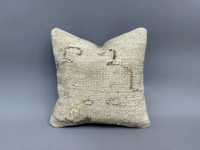 Almohada de lanzamiento Kilim tejida a mano, cojín floral vintage