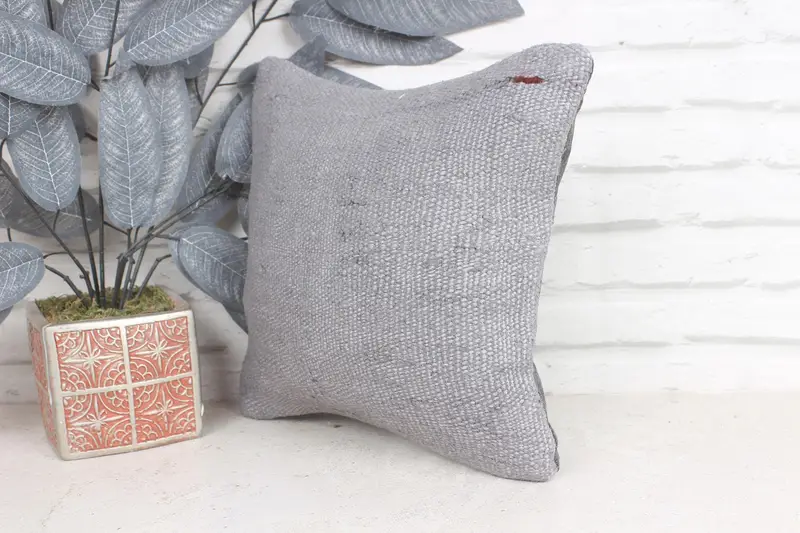 12x12 Green Pillow, Kilim Pillow Cover, Office Chair Pillow Case, Ethnical Kilim Rug Pillow, Natural Pillow Sham, Pillow Cover, Vintage Kilim Pillow - 3