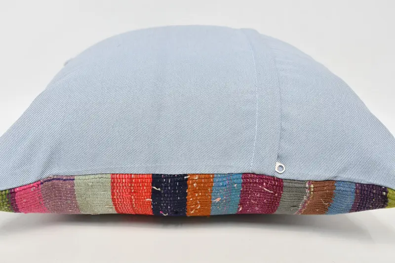 20x20 Blue Cushion, Muted Cushion Cover, Pillow Case, Handmade Kilim Cushion, Vintage Kilim Throw Pillow, Handwoven Pillow Cover, Vintage Pillow - 5