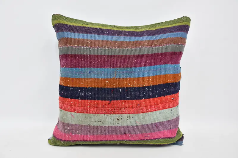 20x20 Blue Cushion, Muted Cushion Cover, Pillow Case, Handmade Kilim Cushion, Vintage Kilim Throw Pillow, Handwoven Pillow Cover, Vintage Pillow - 1