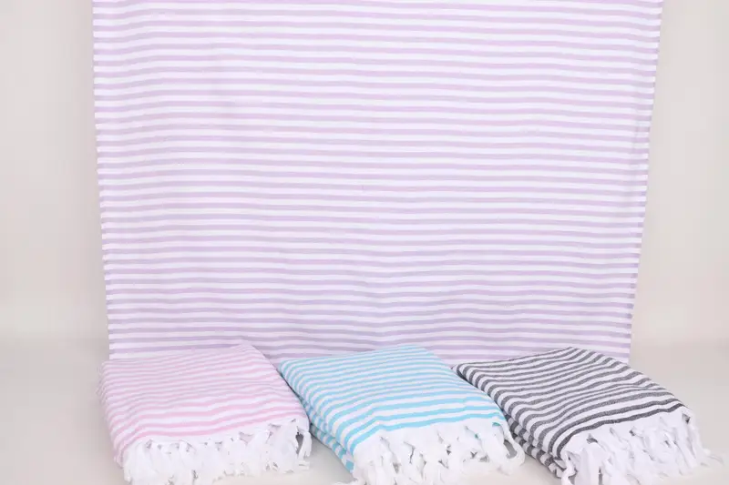 Thin towel, Lightweight Turkish towel, 70x36 Cotton Terry Striped Towel, Home Gift, Turkish beach towel, Housewarming Gift, Luxury Beach Towel - 7