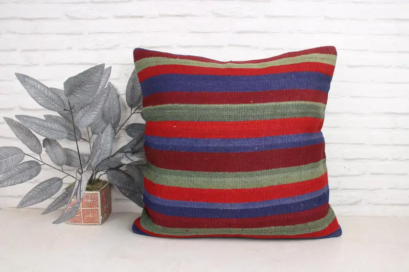 Yoga Pillow Sham, Pillow Cover, Antique Pillows, Kilim Cushion Sham, Boho Pillow, Handmade Pillow Cover, Hippie Throw Pillow, 24x24 Purple Cushion - 1