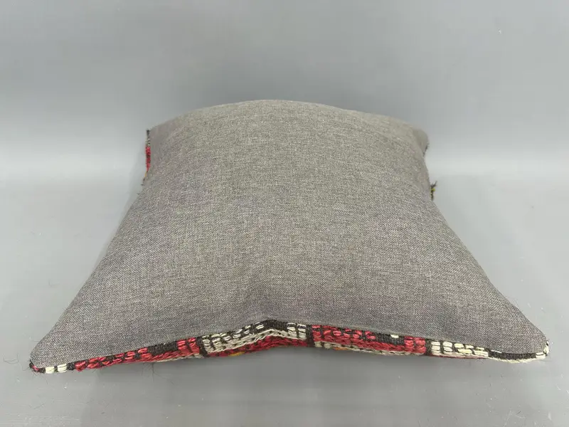 Pillow Sham, Ethnical Kilim Rug Pillow, Kilim Cushion Sham, Crochet Pattern Pillow Sham, 18x18 Green Pillow Sham, Vintage Kilim Throw Pillow - 7