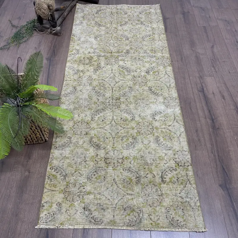 Alfombra Ikat Verde 8x1,8m Decoración Elegante
