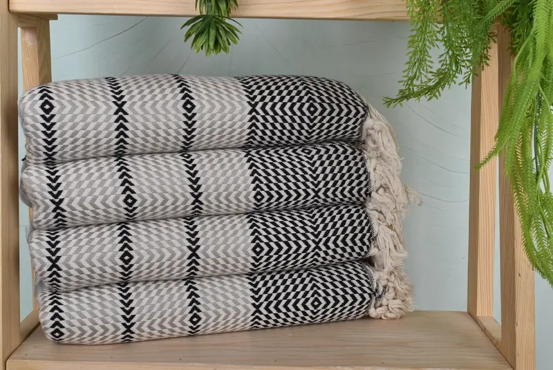 Gift For Her, Holiday Towel, 80x40 Cotton Diamond Towel, Embroidered Towel, Custom Towel, Handwoven Turkish bath towel, Best Friend Christmas Gift - 1