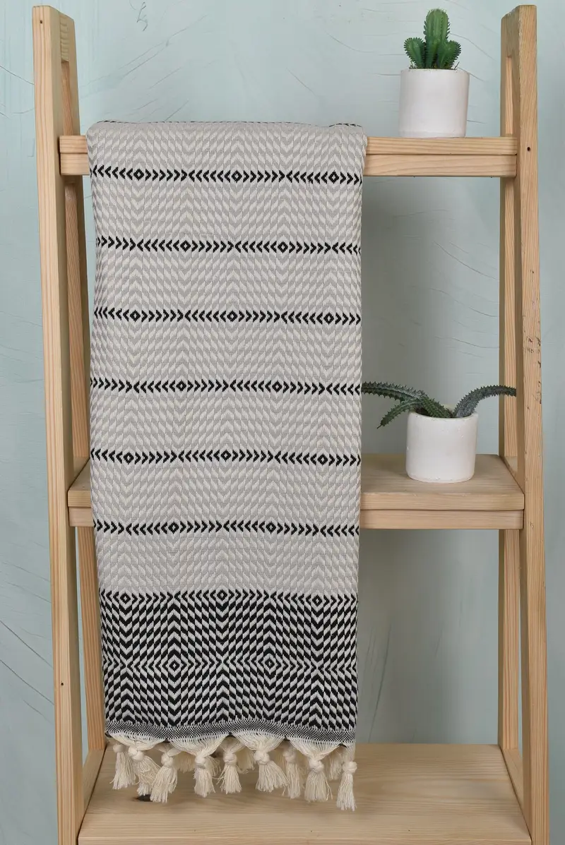 Gift For Her, Holiday Towel, 80x40 Cotton Diamond Towel, Embroidered Towel, Custom Towel, Handwoven Turkish bath towel, Best Friend Christmas Gift - 8