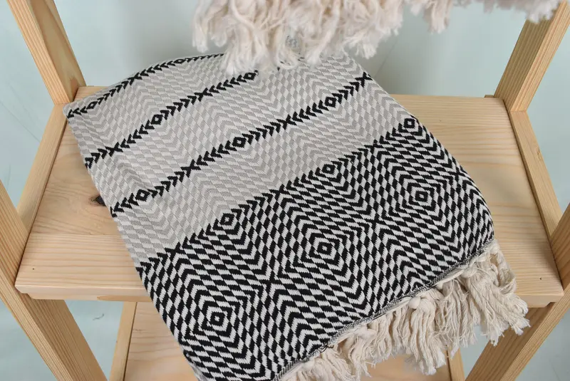 Gift For Her, Holiday Towel, 80x40 Cotton Diamond Towel, Embroidered Towel, Custom Towel, Handwoven Turkish bath towel, Best Friend Christmas Gift - 5